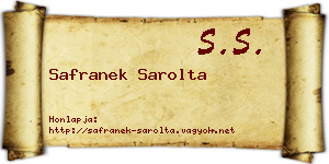 Safranek Sarolta névjegykártya